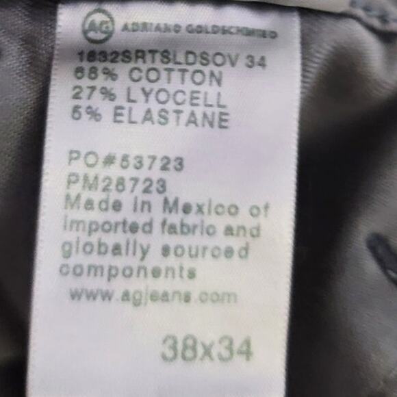 AG Adriano Goldschmied The Marshall Slim Trousers Gray 38x34 NEW FLAWED - Picture 10 of 12